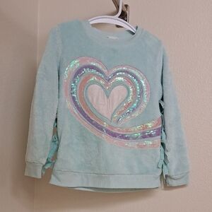 Epic Threads Aqua Sequin Heart Sweatshirt